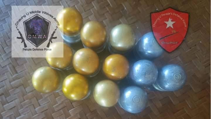 စစ်ကောင်စီတပ်ထံမှ သိမ်းဆည်းရမိသောဗုံးများ၊ ဓာတ်ပုံ-ချောင်းဦး PDF