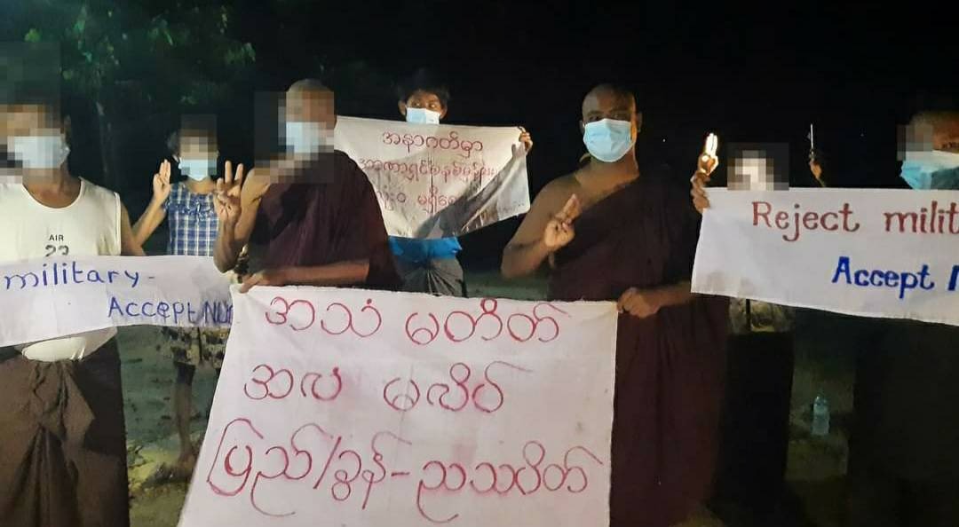 ပြည်ကြီးတံခွန်သပိတ် ဦးဆောင်ဆရာတော်ရဲ့ကျောင်းတိုက်ကို စစ်ကောင်စီတပ် စီးနင်း
