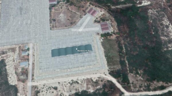 (တံတားဦး​လေတပ်စခန်းကို Google Map တွင်​တွေ့ရမှု )