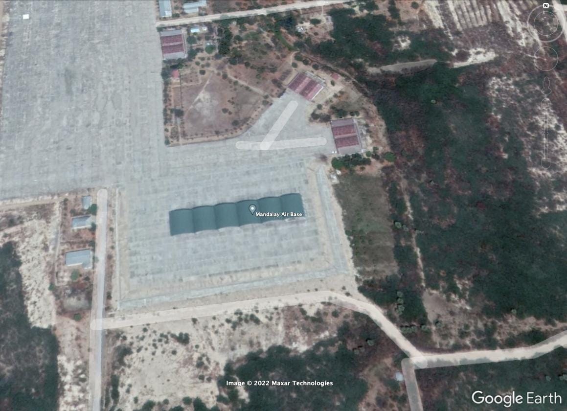 (တံတားဦး​လေတပ်စခန်းကို Google Map တွင်​တွေ့ရမှု )