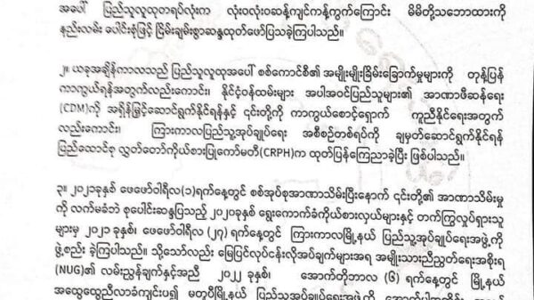 မတူပီမြို့နယ် ပြည်သူ့အုပ်ချုပ်ရေးအဖွဲ့ကို အသစ်ပြန်လည်ဖွဲ့စည်းကြောင်း ကြေညာ