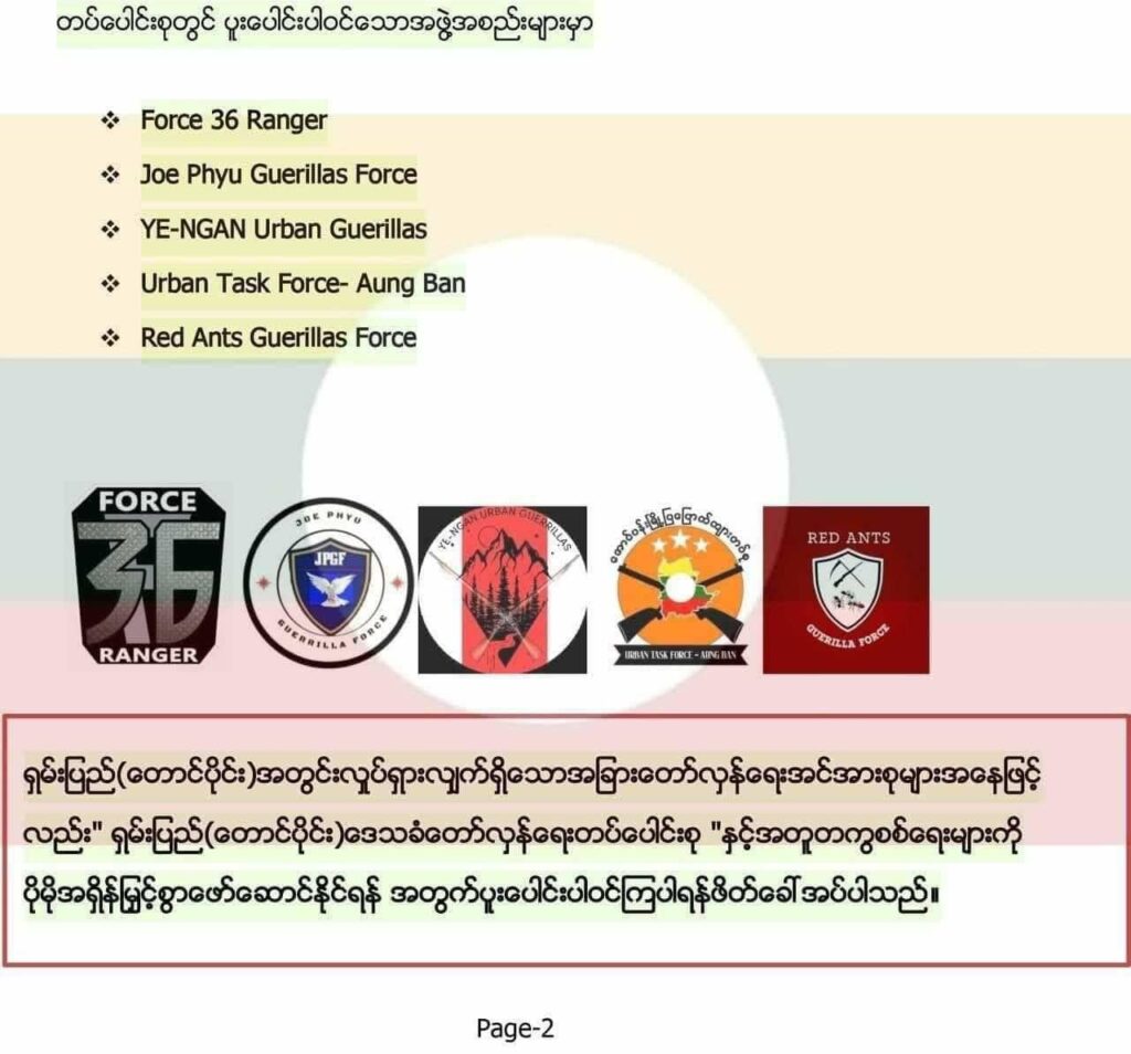 စစ်အာဏာရှင်တော်လှန်ရေးအရှိန်မြှင့်ရန် ရှမ်းပြည် (တောင်ပိုင်း) ဒေသခံတော်လှန်ရေးတပ်ပေါင်းစု ဖွဲ့စည်း