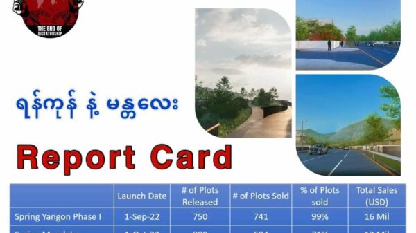 နွေဦးတော်လှန်ရေးအတွက် စစ်အုပ်စု​၏မြေကွက် များရောင်းချရမှု ကန်ဒေါ်လာ ၃၉သန်းရရှိ