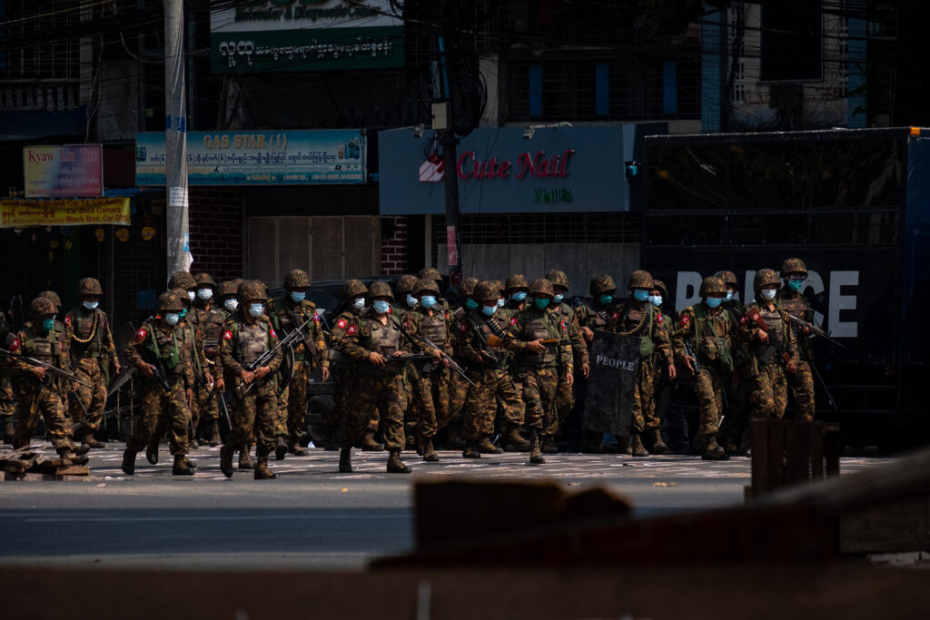 Soldiers in Yangon