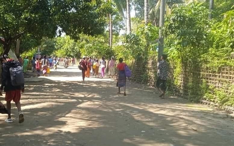 ထွက်ပြေးတိမ်းရှောင်နေကြရသော ပုဏ္ဏကျွန်းပြည်သူများ၊ ဓာတ်ပုံ - BNA