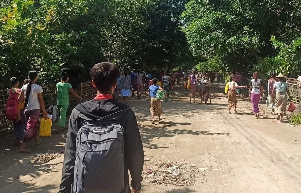 ထွက်ပြေးတိမ်းရှောင်နေကြရသော ပုဏ္ဏကျွန်းပြည်သူများ၊ ဓာတ်ပုံ - BNA