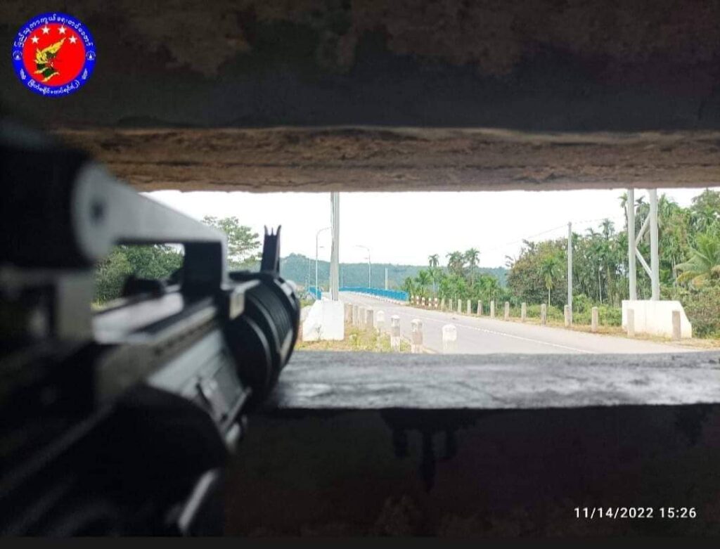 (မြိတ်ခရိုင် တပ်ရင်း (၂)၊ တပ်ခွဲ (၁)က ဗောဓိကမ်းတံတားအနီး စစ်ကောင်စီတပ်အား တိုက်ခိုက်နေစဥ်(တပ်ရင်း - ၂))