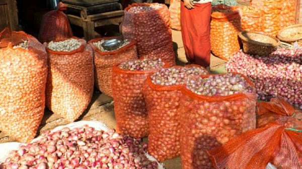 (ကြက်သွန်နီသည် ဆန်ကဲ့သို့မဟာဗျူဟာစား​သောက်ကုန်မဟုတ်​သော်လည်း ပြည်တွင်း၌ သုံးစွဲမှုများပြား​၍အ​ရေးကြီး​သောသီးနှံဖြစ်သည်။ ဓါတ်ပုံ- MBD)