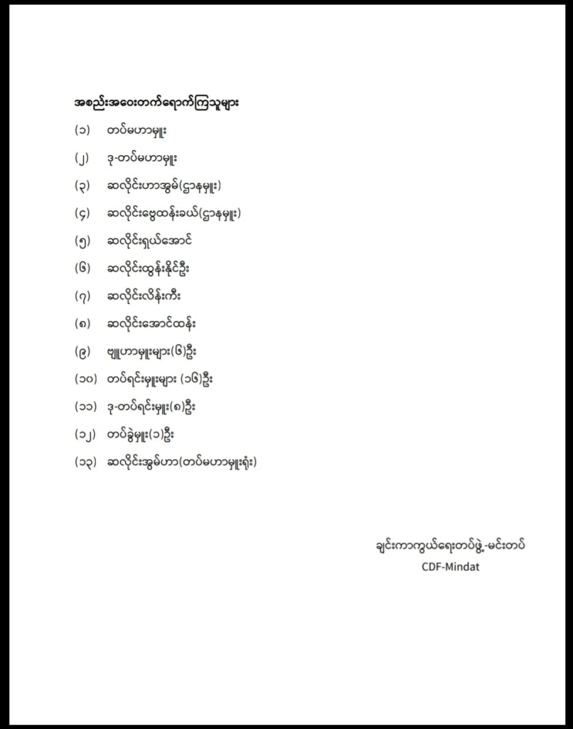 မင်းတပ် CDFကို ပိုမိုကျစ်လစ်ခိုင်မာသည့်အဖွဲ့အဖြစ်တည်ဆောက်ပြီး စစ်အာဏာရှင်တိုက်ဖျက်ရေး ဆက်လုပ်မည်ဟု ကြေညာ