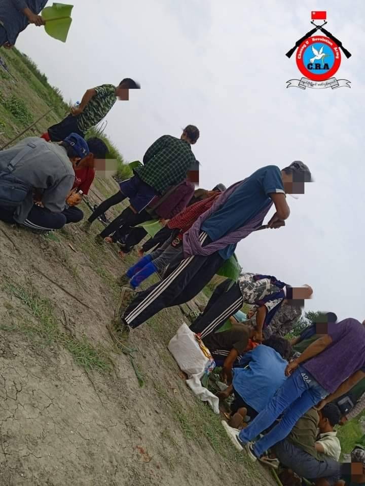(ဇွန်လအတွင်းက ကံကြီးကုန်းရွာပျူများအား တိုက်ခိုက်ပြီး ထမင်းစားနေသော CRAရဲဘော်များ၊ ဓာတ်ပုံ-CRA)
