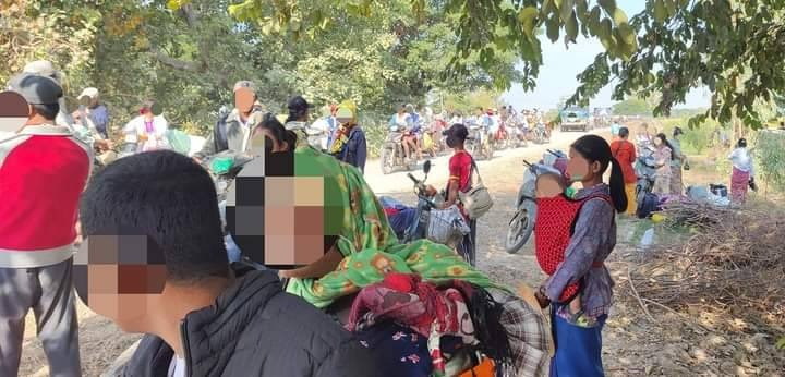 ညောင်လှကျေးရွာအတွင်း လက်နက်ကြီးဖြင့် ပစ်ခတ်ခံရပြီးနောက် တွေ့ရစဥ်၊ဓာတ်ပုံ-ဒီပဲယင်းမြို့နယ်စစ်ရှောင်ထောက်ပံ့ရေး၊ NH