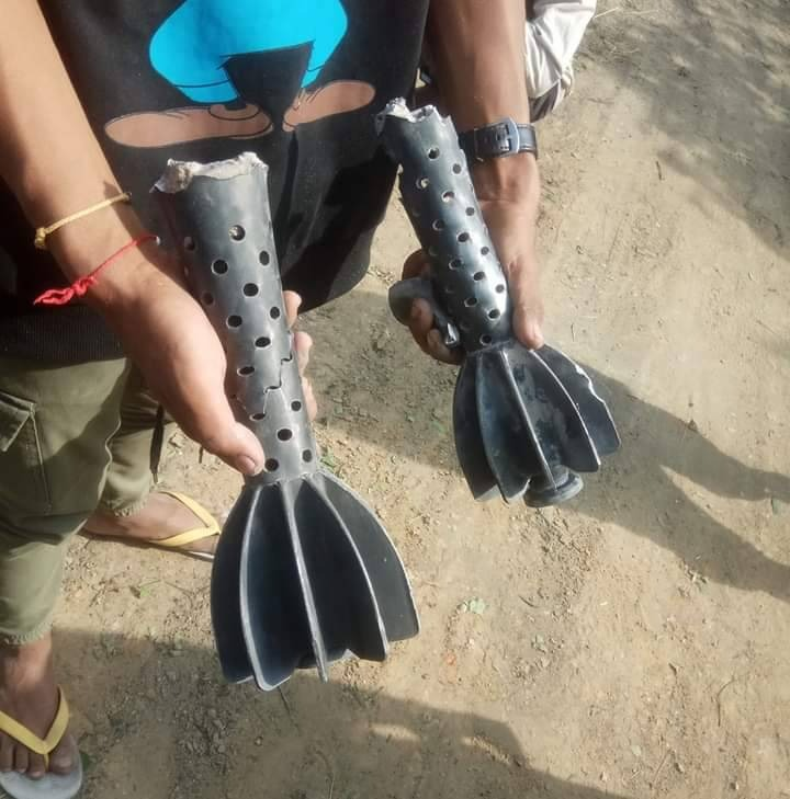 ညောင်လှကျေးရွာအတွင်း လက်နက်ကြီးဖြင့် ပစ်ခတ်ခံရပြီးနောက် တွေ့ရစဥ်၊ဓာတ်ပုံ-ဒီပဲယင်းမြို့နယ်စစ်ရှောင်ထောက်ပံ့ရေး၊ NH