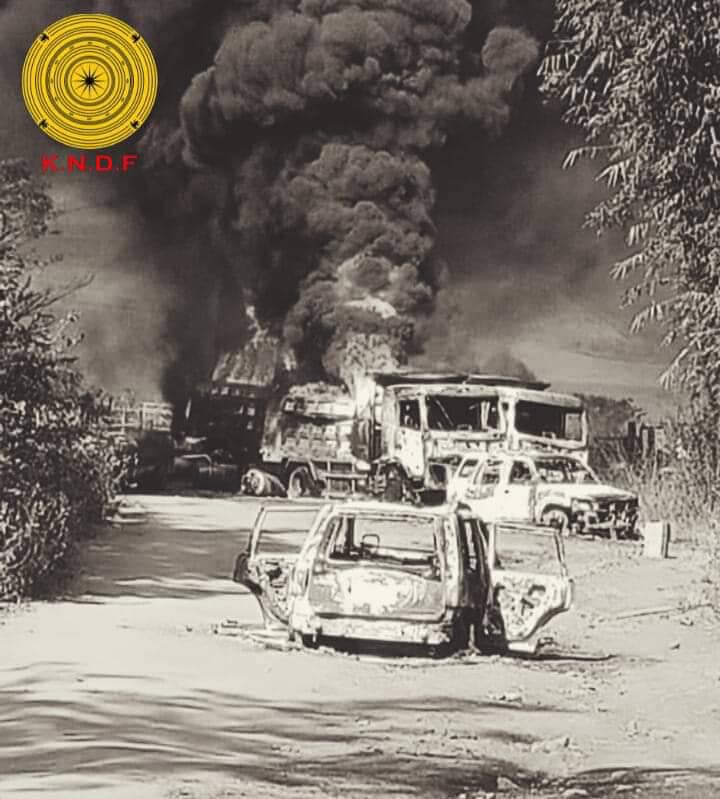 (စစ်ကောင်စီတပ်က ယမန်နှစ် ဒီဇင်ဘာ၂၄ရက်တွင် မိုဆိုရွာ၌ အရပ်သားပြည်သူများအား သတ်ဖြတ်မှုလုပ်ဆောင်ခဲ့စဉ်၊ ဓာတ်ပုံ - KNDF)
