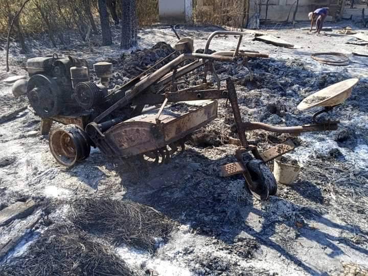 ဒီဇင်ဘာ၂၁ ရက်က မိုးသောက်(ဘောက်သောက်) ကျေးရွာအုပ်စု၊ လင်းယဉ် ၅ ရွာသို့ စစ်အုပ်စု မီးရှို့ဖျက်ဆီးသွားစဥ်၊ ဓာတ်ပုံ - CJ