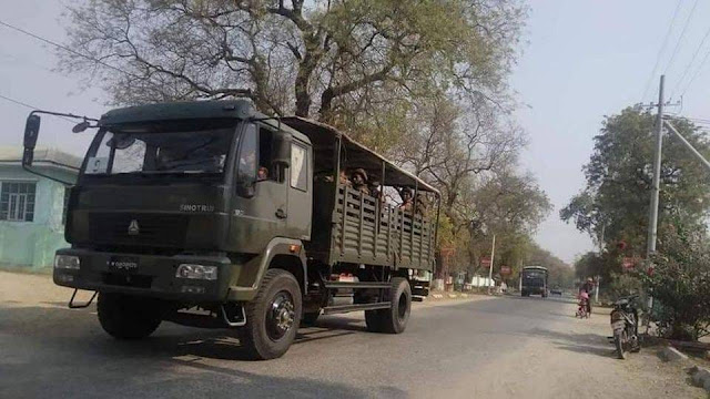 (စစ်ကိုင်းတိုင်းတစ်နေရာတွင် တွေ့ရသည့် အကြမ်းဖက်စစ်ကောင်စီယာဥ်တစ်စီး၊ ဓာတ်ပုံ - CJ)