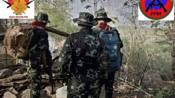 (ပဲခူးတိုင်း PDFမှ ရဲဘော်များအား တွေ့ရစဉ်။ ဓါတ်ပုံ-BRPDF)