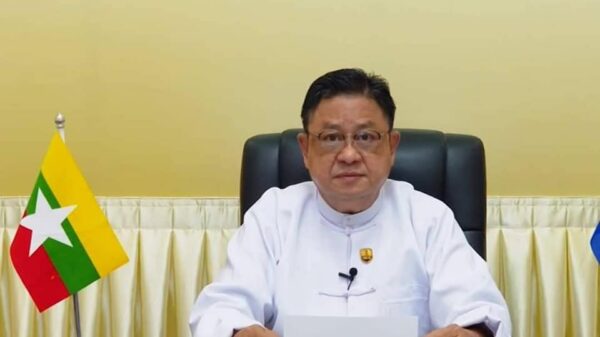 စစ်​ကောင်စီစွမ်းအင်ဝန်ကြီး မျိုးမြင့်ဦး။ ဓါတ်ပုံ-စစ်​ကောင်စီ