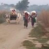 ထွက်ပြေးတိမ်းရှောင်လာရသော ဒေသခံ ပြည်သူများအား တွေ့ရစဥ်၊ ဓာတ်ပုံ-Pakokku Media