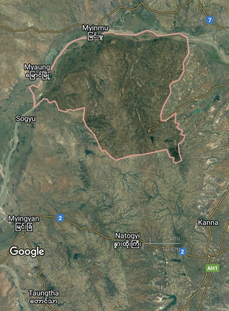(ငန်းဇွန်မြို့နယ်ကို Google Map.တွင်တွေ့ရမှု)