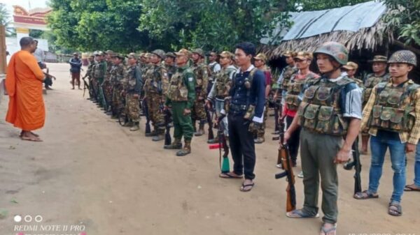 စစ်ကိုင်းတိုင်းအတွင်း တွေ့ရသည့် ပျူစောထီးအဖွဲ့ဝင်များ၏ စစ်သင်တန်းတစ်ခု၊ ဓာတ်ပုံ - CJ