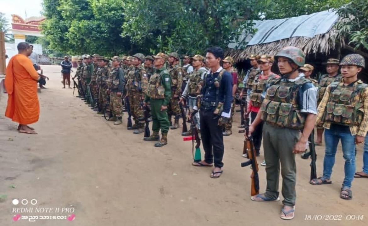 စစ်ကိုင်းတိုင်းအတွင်း တွေ့ရသည့် ပျူစောထီးအဖွဲ့ဝင်များ၏ စစ်သင်တန်းတစ်ခု၊ ဓာတ်ပုံ - CJ