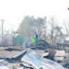 (မီးရှို့ဖျက်ဆီးခံရသော မြောက်နုံးကျေးရွာအား တွေ့ရစဥ်။ ဓာတ်ပုံ-ယင်းမာပင်မြို့နယ်သတင်းမှန်ပြန်ကြားရေး)
