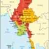 (အနီ​ရောင်ပြထား​သော ​ဒေသများမှာ ခရီသွားလာခွင့်မပြုရန်တားမြစ်ထား​သော​ဒေသများဖြစ်သည်။အဝါ​ရောင်းပြထား​သော​ဒေသများမှာ ခရီးသွားလာခြင်းမပြုရန်တားမြစ်ထား​သော်လည်း မဖြစ်မ​နေသွားရမည်ဆိုပါကသွားလာနိုင်​ကြောင်းအသိ​ပေးထားသည်။အစိမ်း​ရောင်​ဒေသများမှာခရီးမသွားခင် FCDO ထံမှအကြံပြုချက်ကိုဖတ်ရှု၍ သွားလာနိုင်​ကြောင်းအသိ​ပေးထား​​သော​ဒေသများဖြစ်သည်)