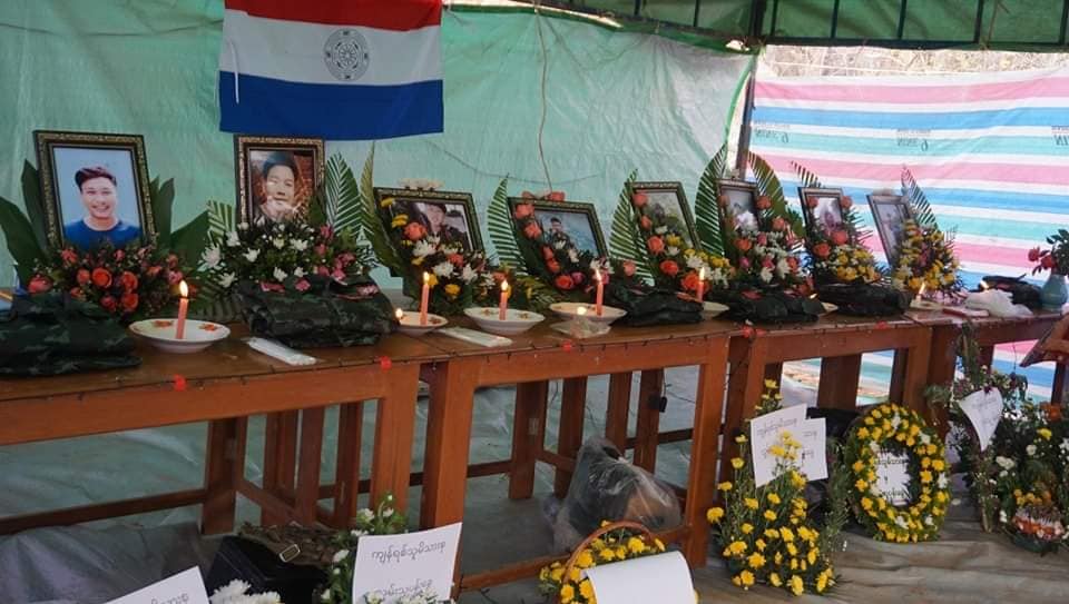 (ကျဆုံးရဲ​ဘော်များ၏ဈာပနကိုအာဇာနည်ဗိမ္ဗာန်၌မတ် ၆ ရက်တွင်ကျင်းပပြုလုပ်ခဲ့သည်။ဓါတ်ပုံ-CJ)