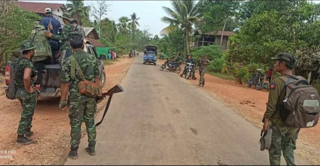 (မတ်လ ၇ ရက်က စစ်ရေးတိုက်ခိုက်မှုများလုပ်ဆောင်ခဲ့သော PDF ပူးပေါင်းတပ်များအား တွေ့ရစဥ်။ ဓာတ်ပုံ - တနင်္သာရီ စစ်ဒေသခွဲ)