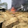 (အမှတ်(၂၆၈)ခြေလျင်တပ်ရင်း ဒါရ်ခိုင်းတပ်စခန်းအား မီးရှို့ဖျက်ဆီးနေစဉ်။ ဓာတ်ပုံ - The Hakha Post)