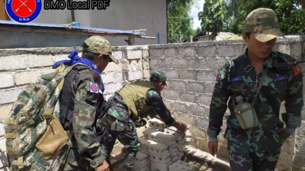 (ယနေ့ဖြစ်ပွားသော ဒီးမော့ဆိုမြို့နယ်တိုက်ပွဲအတွင်း တွေ့ရသော DMO local PDF တပ်ဖွဲ့ဝင်များ။ ဓာတ်ပုံ - DMO local PDF)
