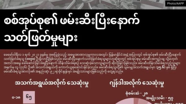 စစ်အုပ်စု ဖမ်းဆီးပြီးနောက် သတ်ဖြတ်ခံရသူ (၁၀၇၀) ဦးရှိလာဟု AAPP ထုတ်ပြန်