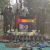 (စစ်​ကောင်စီရဲစခန်းမှသိမ်းဆည်းရရှိ​သော လက်နက်ခဲယမ်းများ။ ဓါတ်ပုံ-အမျိုးသားလွတ်မြောက်ရေးတပ်တော်)