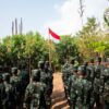(ဗမာပြည်သူ့လွတ်မြောက်ရေးတပ်တော်(BPLA)၏၂ နှစ်ပြည့်တပ်တော်နေ့အခမ်းအနားပြုလုပ်​နေစဥ်။ဓာတ်ပုံ - မာနော်)