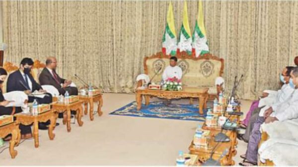 (စစ်ကောင်စီ​၏ ရွေးကောက်ပွဲကော်မရှင်နှင့် အိန္ဒိယသံအမတ်တို့ တွေ့ဆုံနေစဉ်)