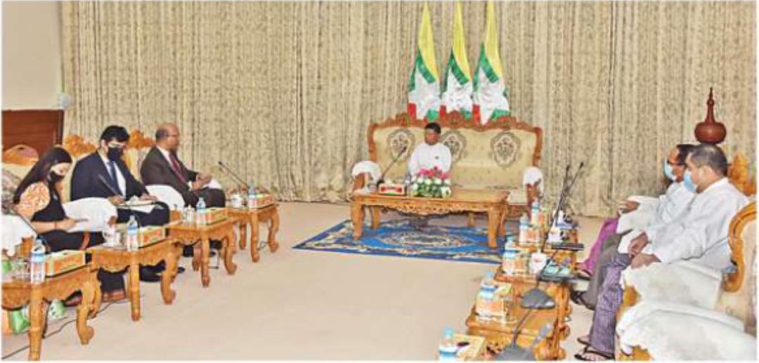 (စစ်ကောင်စီ​၏ ရွေးကောက်ပွဲကော်မရှင်နှင့် အိန္ဒိယသံအမတ်တို့ တွေ့ဆုံနေစဉ်)
