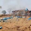 (စစ်တပ်က​လေ​ကြောင်းမှ တိုက်ခိုက်ခံရပြီး​​နောက် အပျက်အစီးများကို​တွေ့ရစဥ်။ဓါတ်ပုံ-CJ)