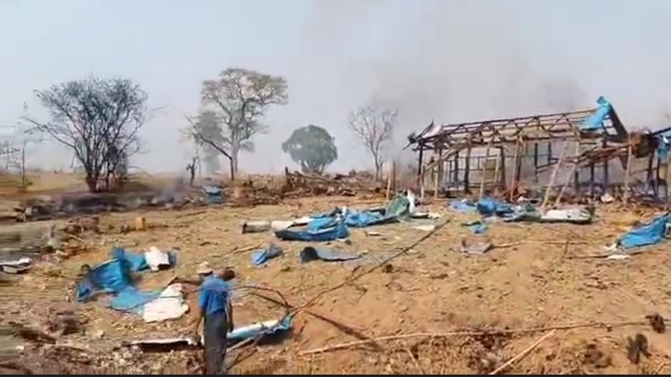 ​(ကန့်ဘလူနယ် လေ​ကြောင်းမှ တိုက်ခိုက်ခံရပြီး​နောက်မြင်ကွင်း။ ဓာတ်ပုံ-CJ)