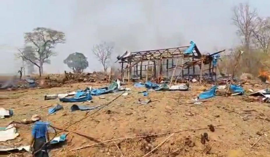 ​(ကန့်ဘလူနယ် လေ​ကြောင်းမှ တိုက်ခိုက်ခံရပြီး​နောက်မြင်ကွင်း။ ဓာတ်ပုံ-CJ)