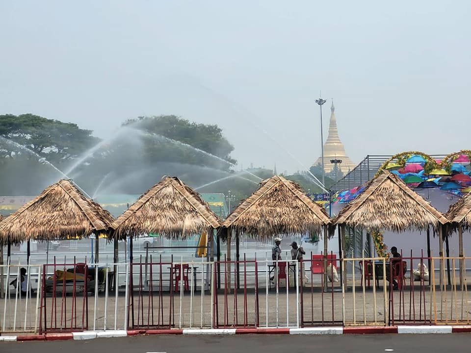သင်္ကြန်အကြိုနေ့မတိုင်ခင် လုံခြုံရေးတင်းကြပ်ထားတဲ့ရန်ကုန်