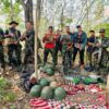 (စစ်တပ်မှ ကျန်ရစ်ခဲ့​သော လက်နက်ခဲယမ်းနှင့်ဆက်စပ်ပစ္စည်းများကို ကျားသစ်နက်စစ်​ကြောင်းရဲ​ဘောများနှင့်အတူ​တွေ့ရစဥ်/ စစ်တပ်၏ YAK -130 တိုက်​လေယာဥ်။ ဓါတ်ပုံ-ကျားသစ်နက်စစ်​ကြောင်း/စစ်ကောင်စီ)
