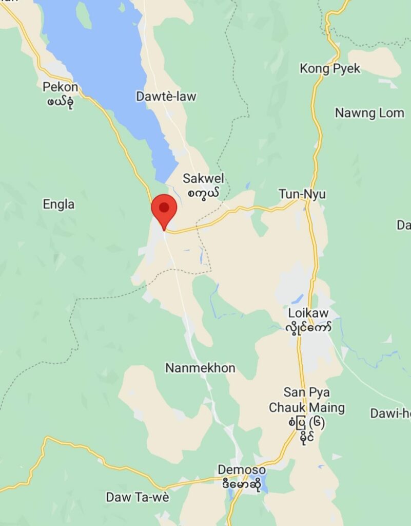 လွိုင်ကော်မြို့အနီးဝန်းကျင်ကို Google Map.တွင်တွေ့ရမှု