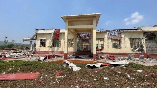 (စစ်ကောင်စီက ကျန်းမာရေးနှင့်ပတ်သက်သည့် အဆောက်အဦးများအား ဗုံးကြဲတိုက်ခိုက်ပြီးနောက် တွေ့ရစဉ်။ ဓာတ်ပုံ - MoH.NUG)