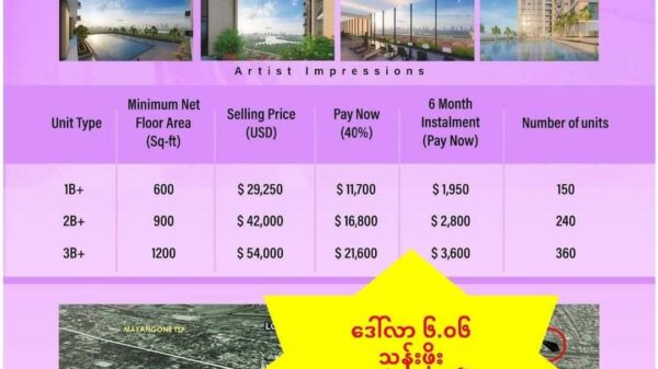 နွေဦးအင်းလျားကွန်ဒို ၁၂နာရီအတွင်း ဒေါ်လာ ၆သန်းကျော်ဖိုး​ရောင်းရဟု EOD ​ကြေညာ