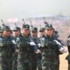 (၂၀၁၉က ထိုင်း - မြန်မာနယ်စပ်တစ်နေရာတွင် ကျင်းပသည့် နှစ်(၇၀)ပြည့် ကရင့်လွတ်လပ်ရေးနေ့ အခမ်းအနားတွင် မြင်တွေ့ရသော KNU တပ်ဖွဲ့ဝင်များ။ ဓာတ်ပုံ - အေအက်ပီ)