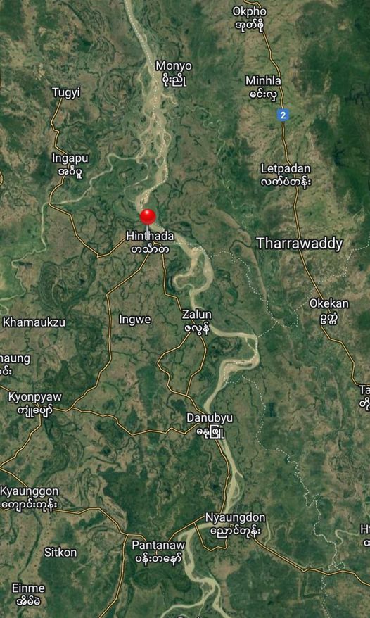 (ဟင်္သာတမြို့ နှင့် အနီးဝန်းကျင်မြို့များကို Google Map တွင်​တွေ့ရမှု)