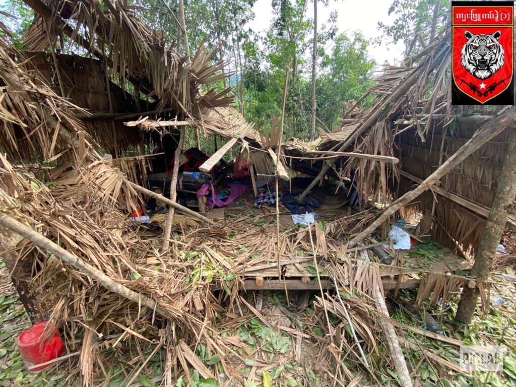 (ကျားဖြူစစ်ကြောင်းအား စစ်ကောင်စီတပ် လေကြောင်းတိုက်ခိုက်ခံရပြီးနောက် တွေ့ရစဥ်။ ဓာတ်ပုံ - Albino Tiger Company-1)
