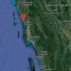 (နဘုလယ်​ဒေသကို Google Map ​တွင်​တွေ့ရပုံ/ စစ်တပ်ကချင်းပြည်နယ်တွင် မတ်လအတွင်း​လေ​ကြောင်းမှဗုံးကျဲ​နေမှု။ဓါတ်ပုံ-CDF)