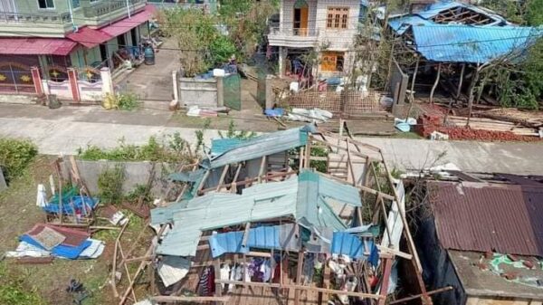 မုန်တိုင်းဖြတ်ကျော်ပြီးနောက် ရခိုင်ပြည်နယ် ပုဏ္ဏားကျွန်းမြို့ နယ် ကိုတွေ့ရစဉ်