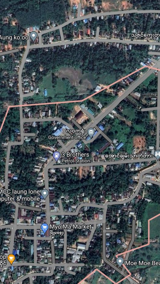 (​လောင်းလုံမြို့ လဝကရုံးကို Google Map တွင်​တွေ့ရမှု)